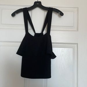 NWT Madewell Cropped black ribbed shirt